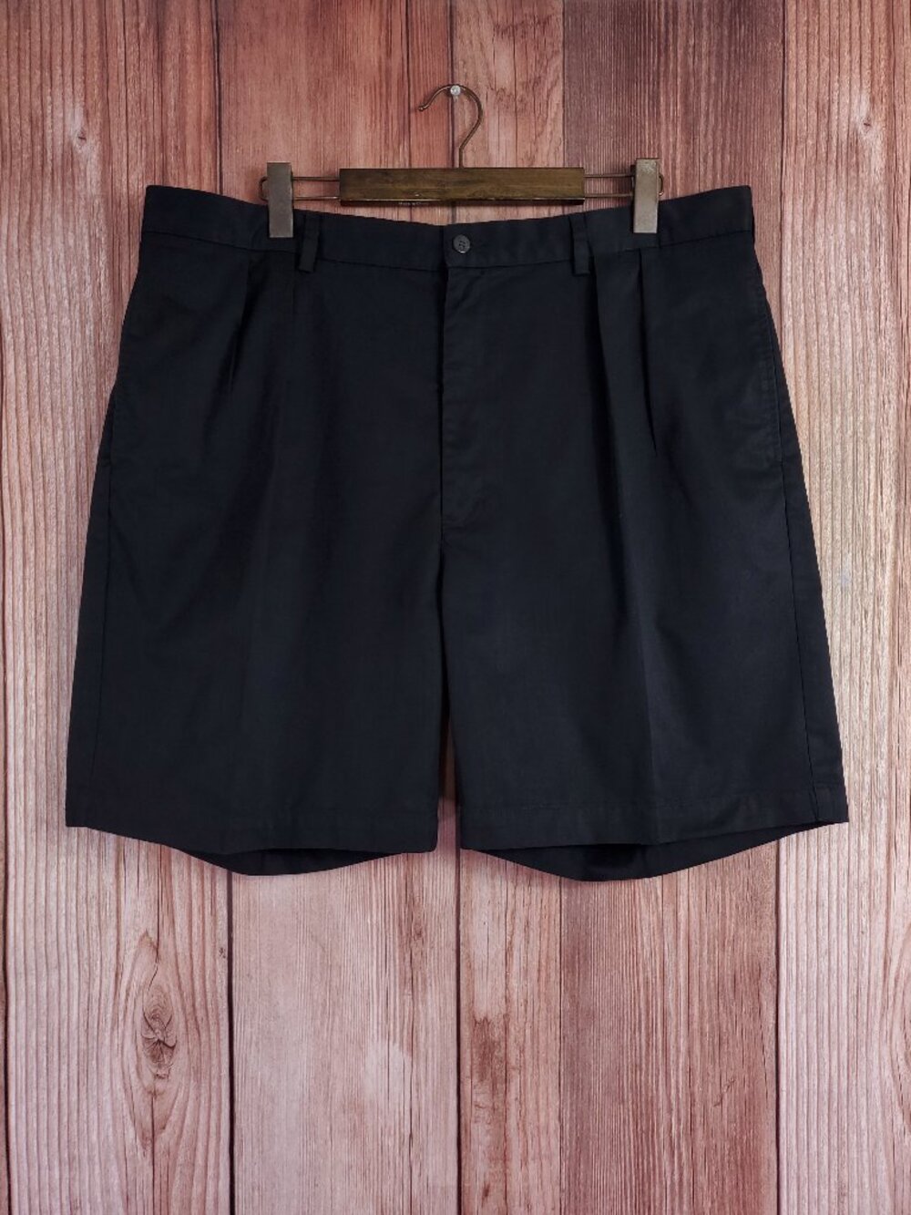 Polo Golf Ralph Lauren Classic Golf Shorts Mens Size 42 Pleated Crest Logo Black - Picture 2 of 16